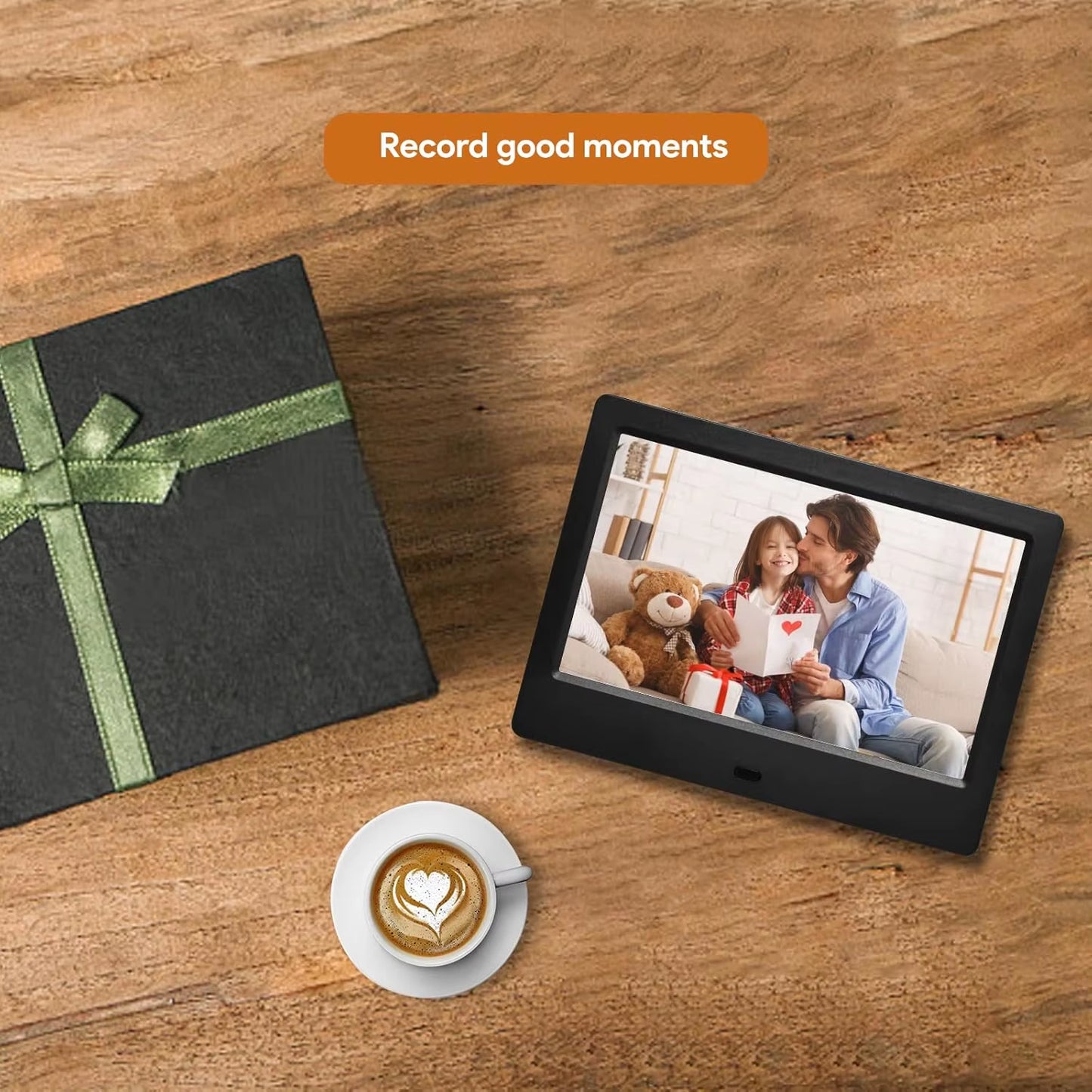7 Inch HD IPS Digital Picture Frames, Plug in USB or SD Electronic Photo Frame, with Remote Control, Video and Music Photo