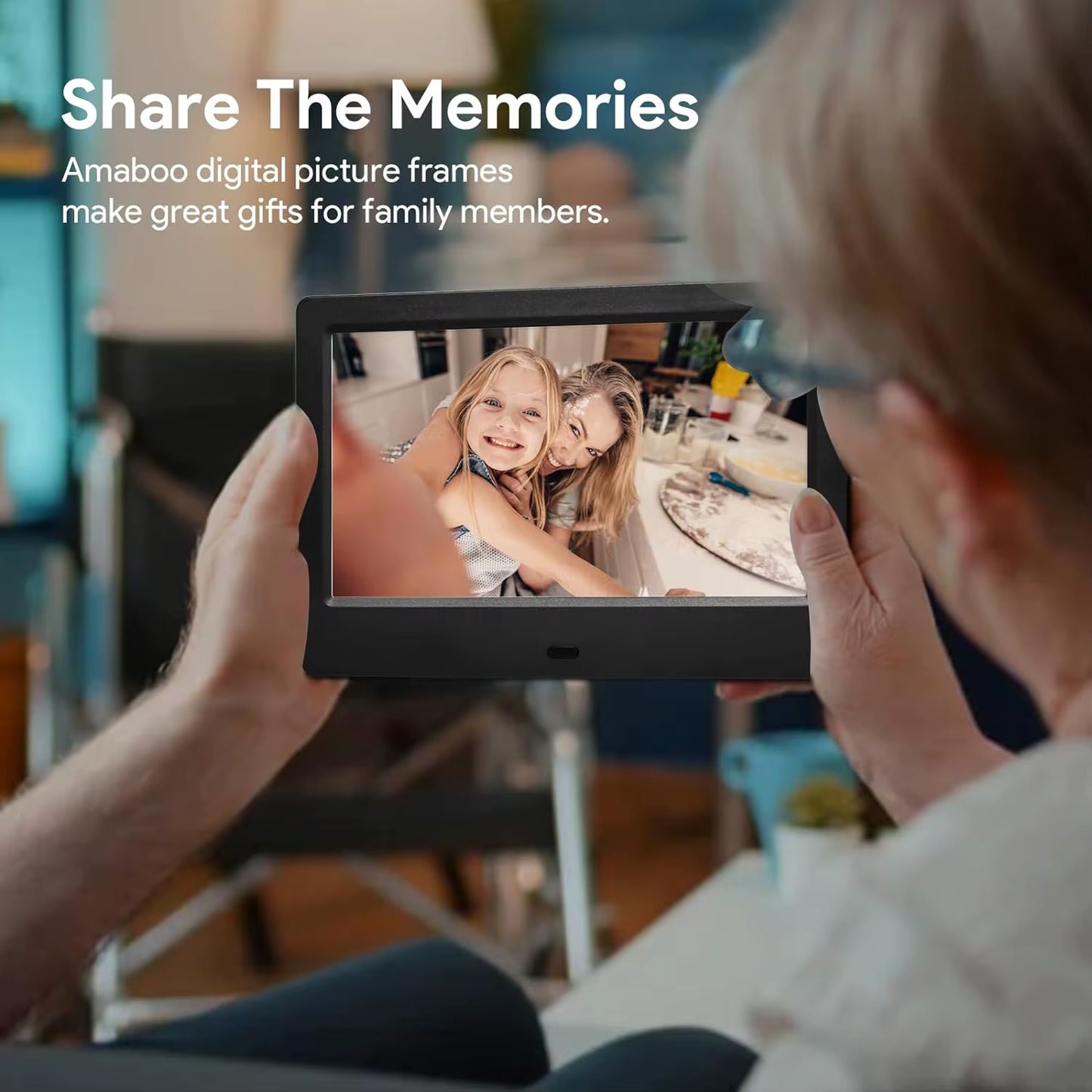 7 Inch HD IPS Digital Picture Frames, Plug in USB or SD Electronic Photo Frame, with Remote Control, Video and Music Photo